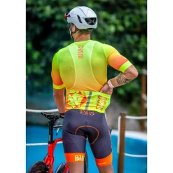 Online OTSO Culotte de ciclismo hombre - Fluo Orange (Outlet)