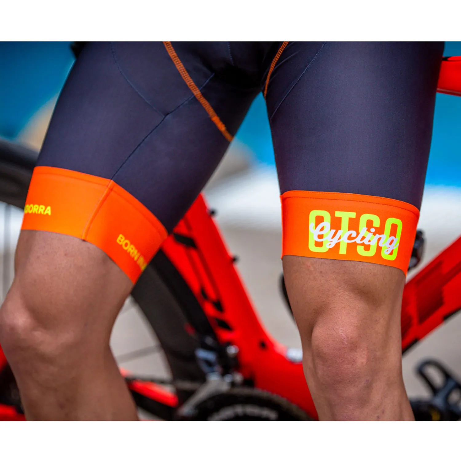 Online OTSO Culotte de ciclismo hombre - Fluo Orange (Outlet)