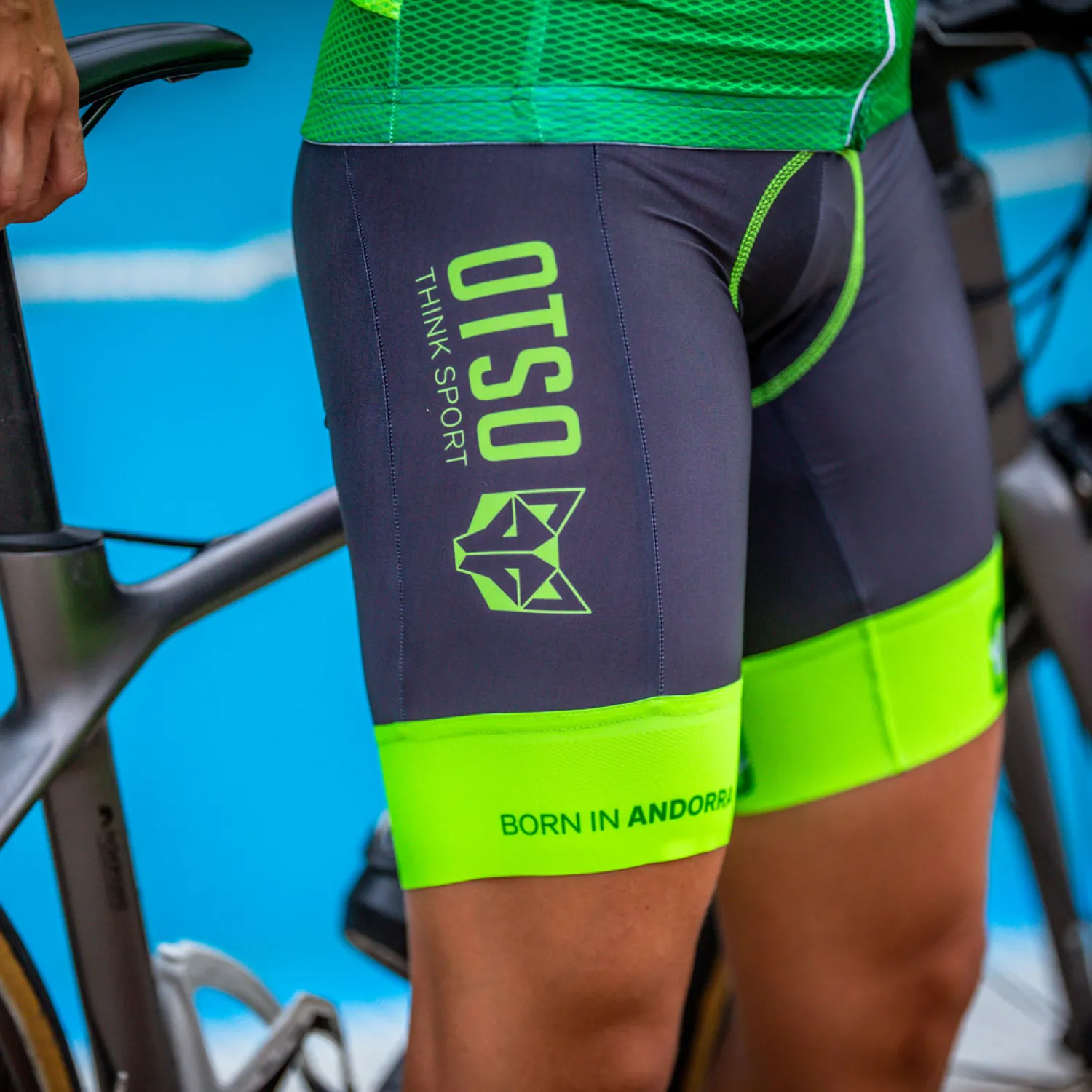 Discount OTSO Culotte de ciclismo mujer - Fluo Green (Outlet)