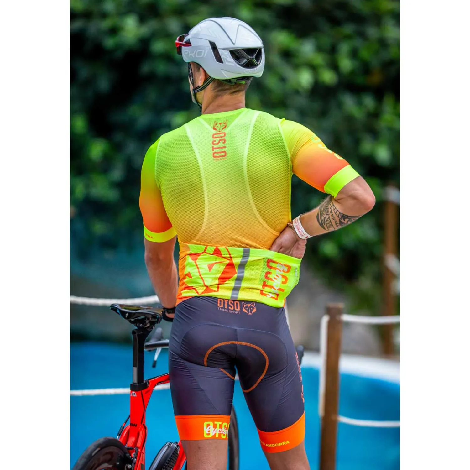 Best OTSO Maillot de ciclismo manga corta hombre - Fluo Orange (Outlet)