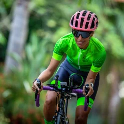 Outlet OTSO Maillot de ciclismo manga corta mujer - Fluo Green (Outlet)