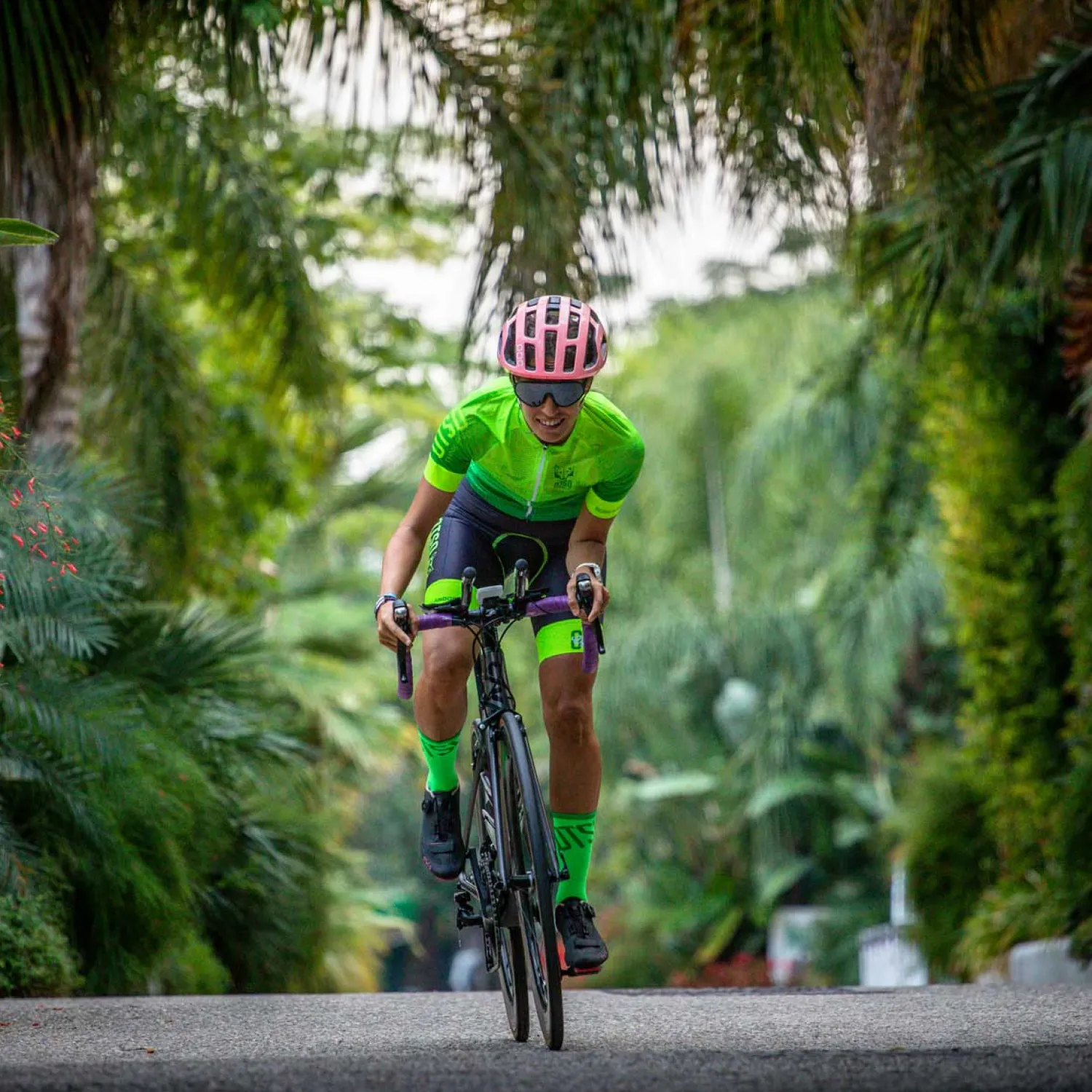 Outlet OTSO Maillot de ciclismo manga corta mujer - Fluo Green (Outlet)