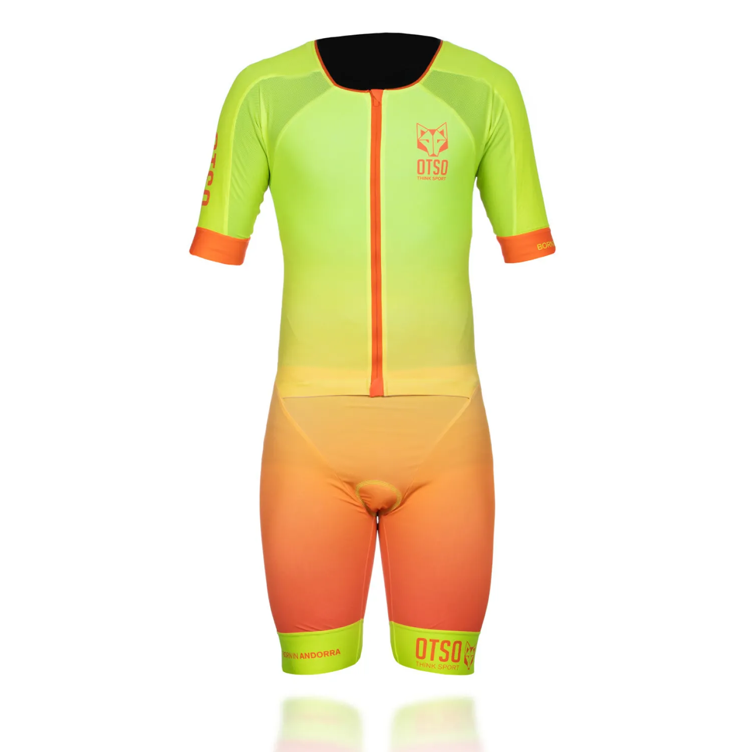 Discount OTSO Mono de triatlón hombre - Fluo Yellow & Fluo Orange (Outlet)