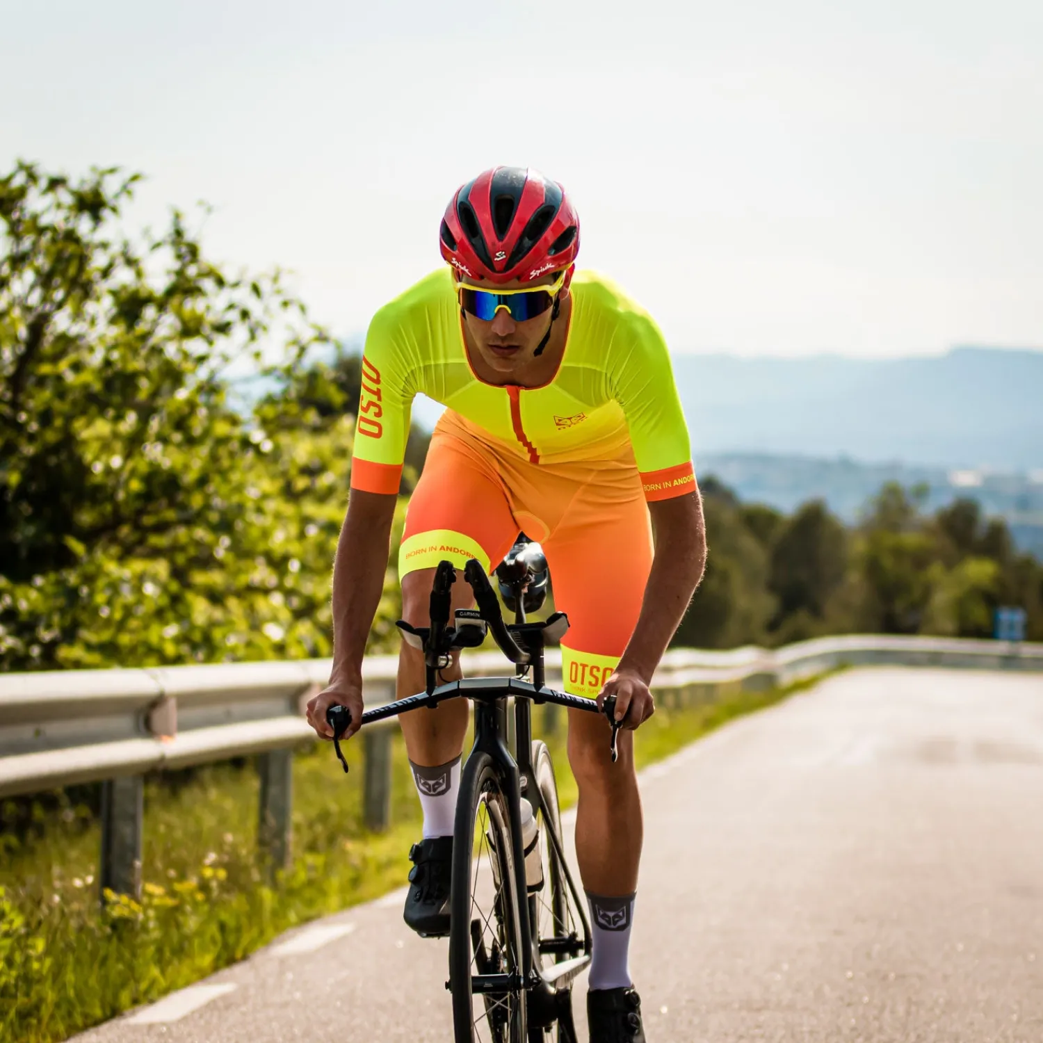 Discount OTSO Mono de triatlón hombre - Fluo Yellow & Fluo Orange (Outlet)