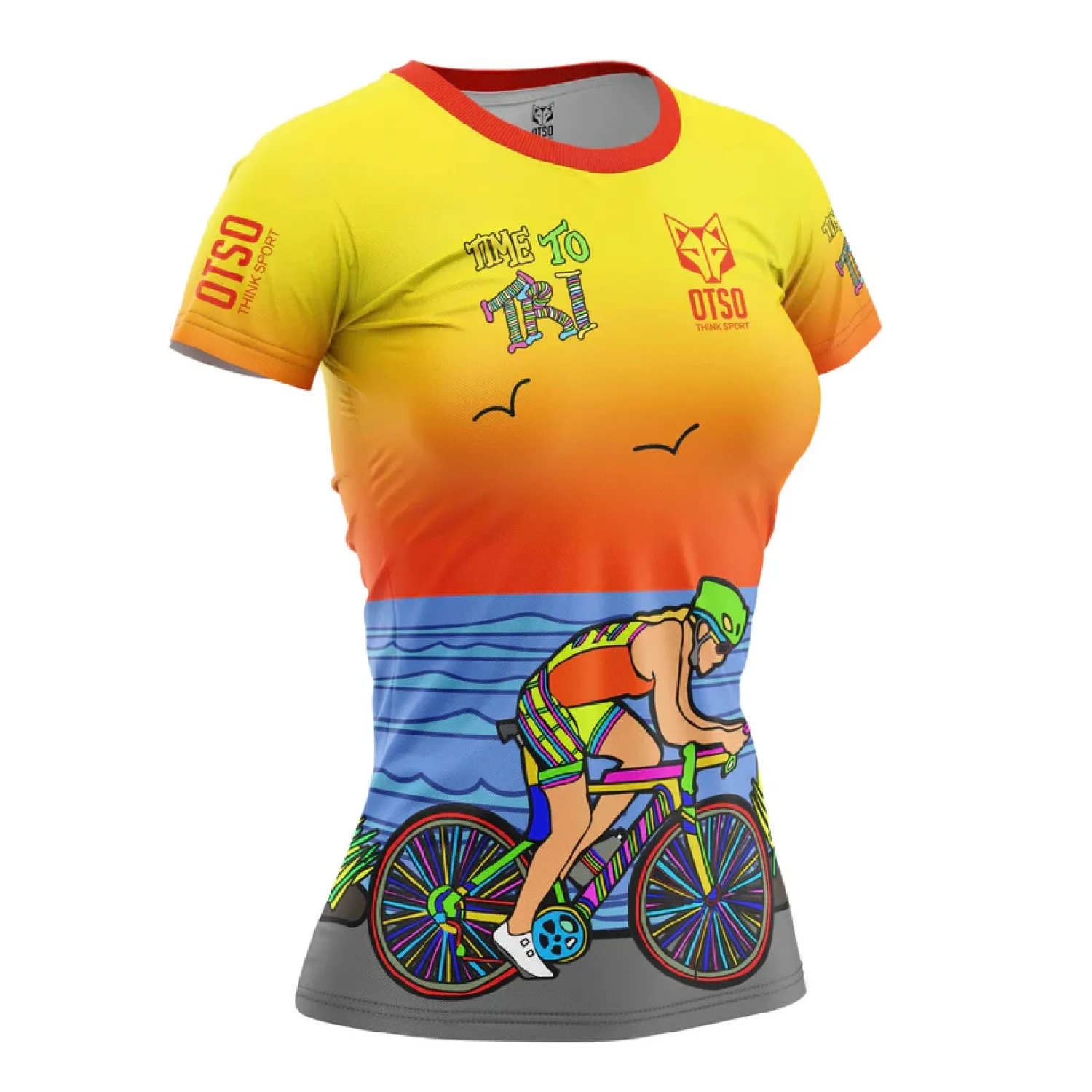 Clearance OTSO Camiseta Técnica Running Hombre Manga Corta - Auroras Boreales