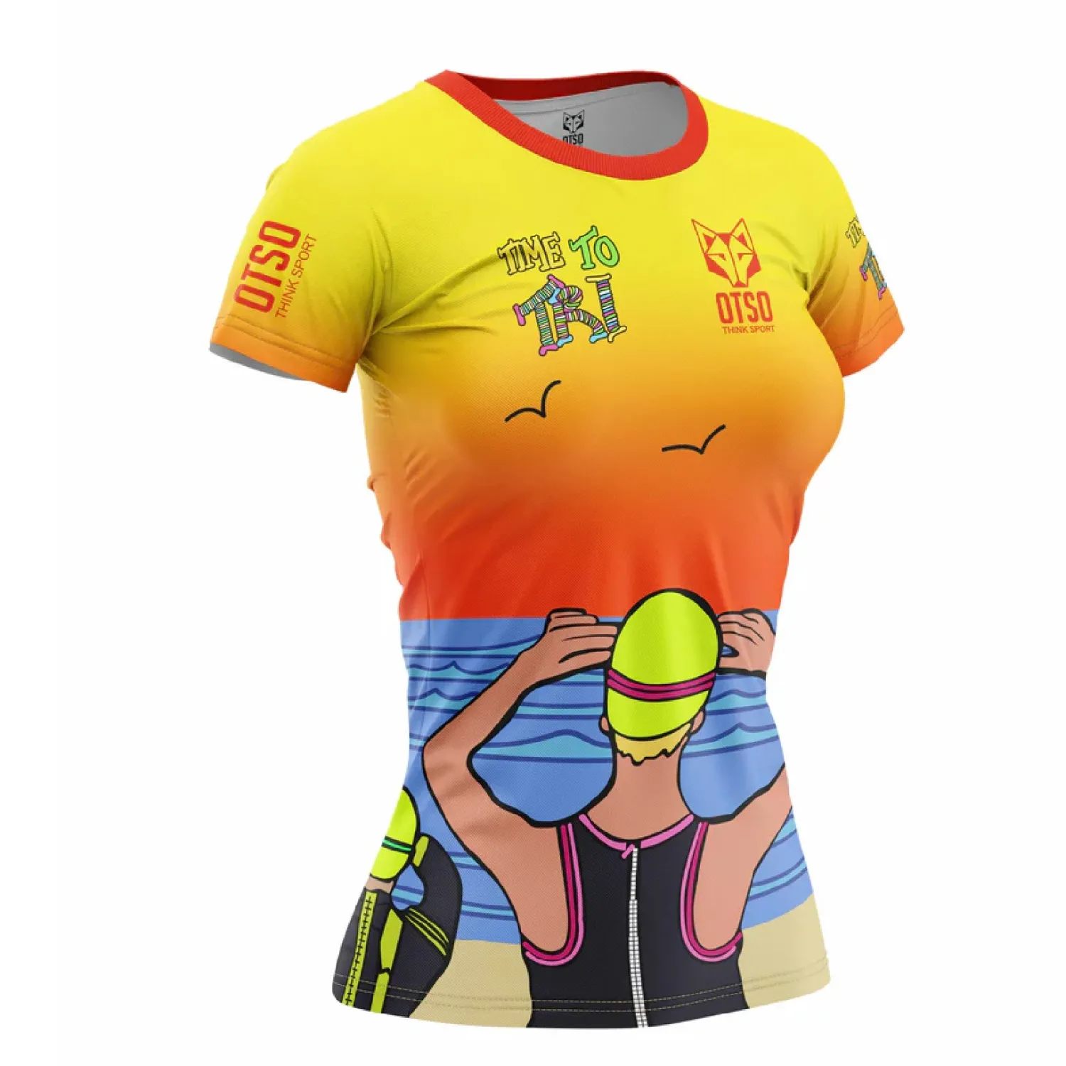 Outlet OTSO Camiseta Técnica Running Hombre Manga Corta - Auroras Boreales