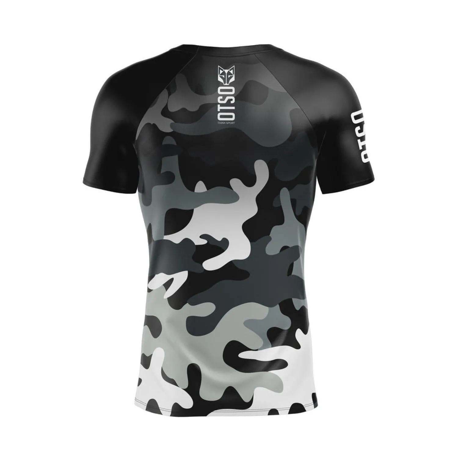 Fashion OTSO Camiseta Técnica Running Hombre Manga Corta - Grey Camo