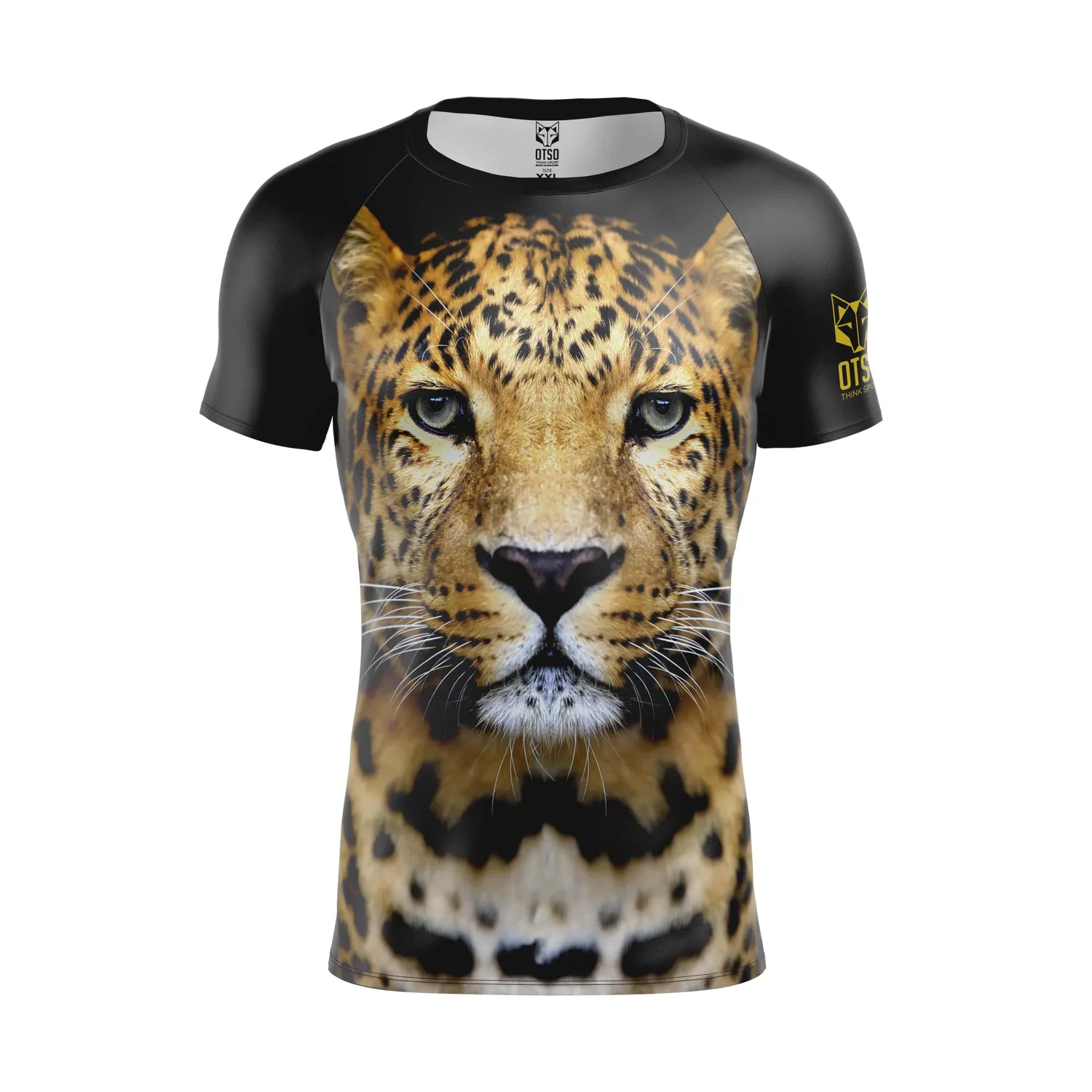New OTSO Camiseta Técnica Running Hombre Manga Corta - Leopard