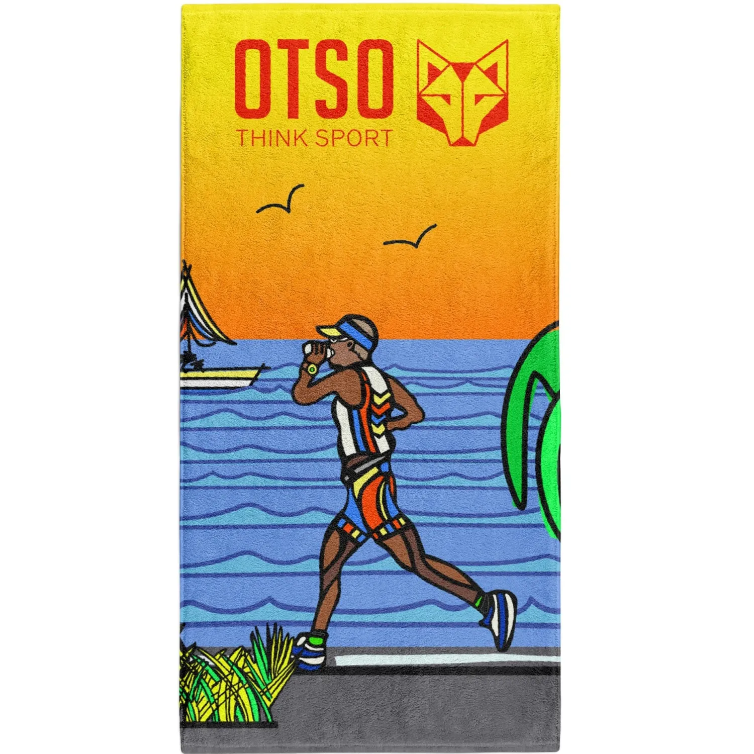 Best OTSO Toalla de microfibra - Time To Tri Run hombre