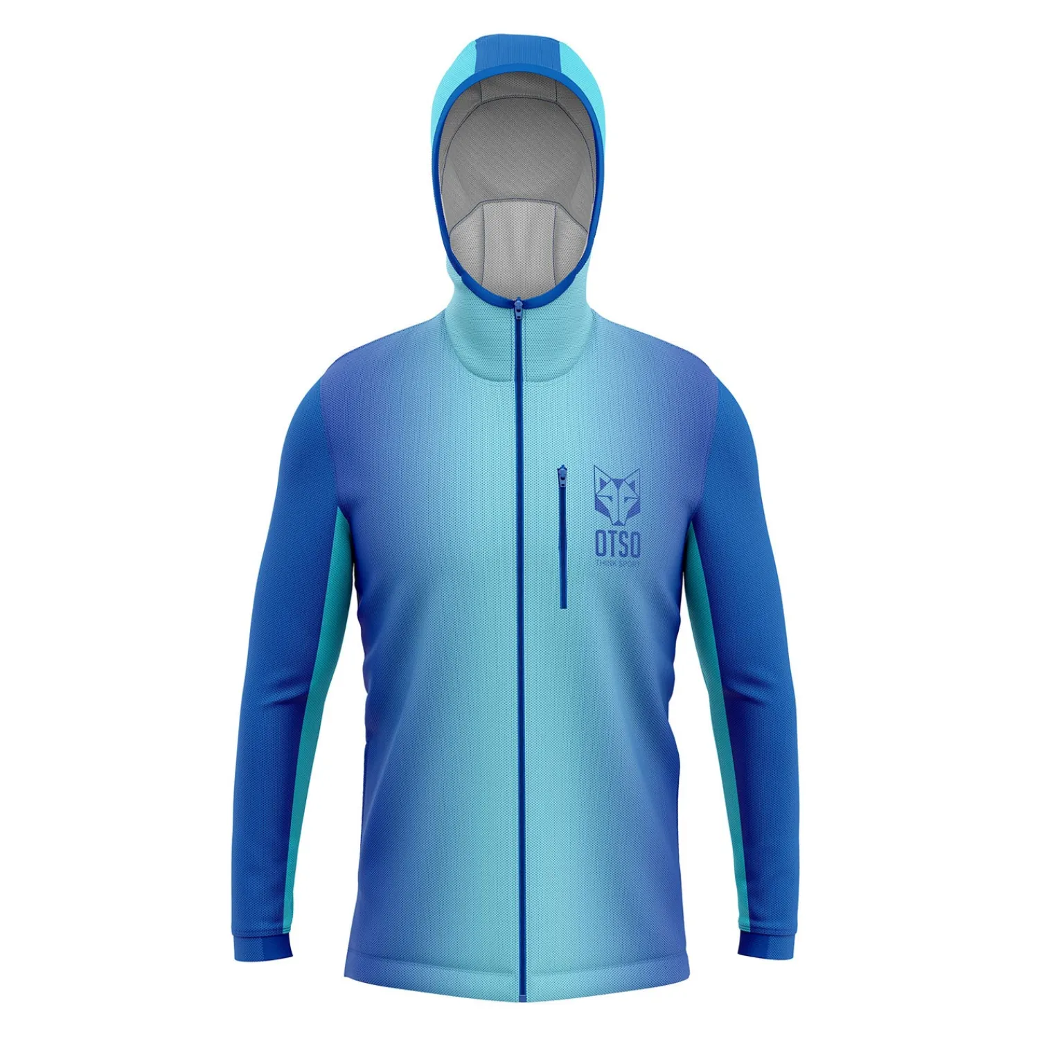 Flash Sale OTSO Unisex sport hoodie - Electric Blue & Light Blue