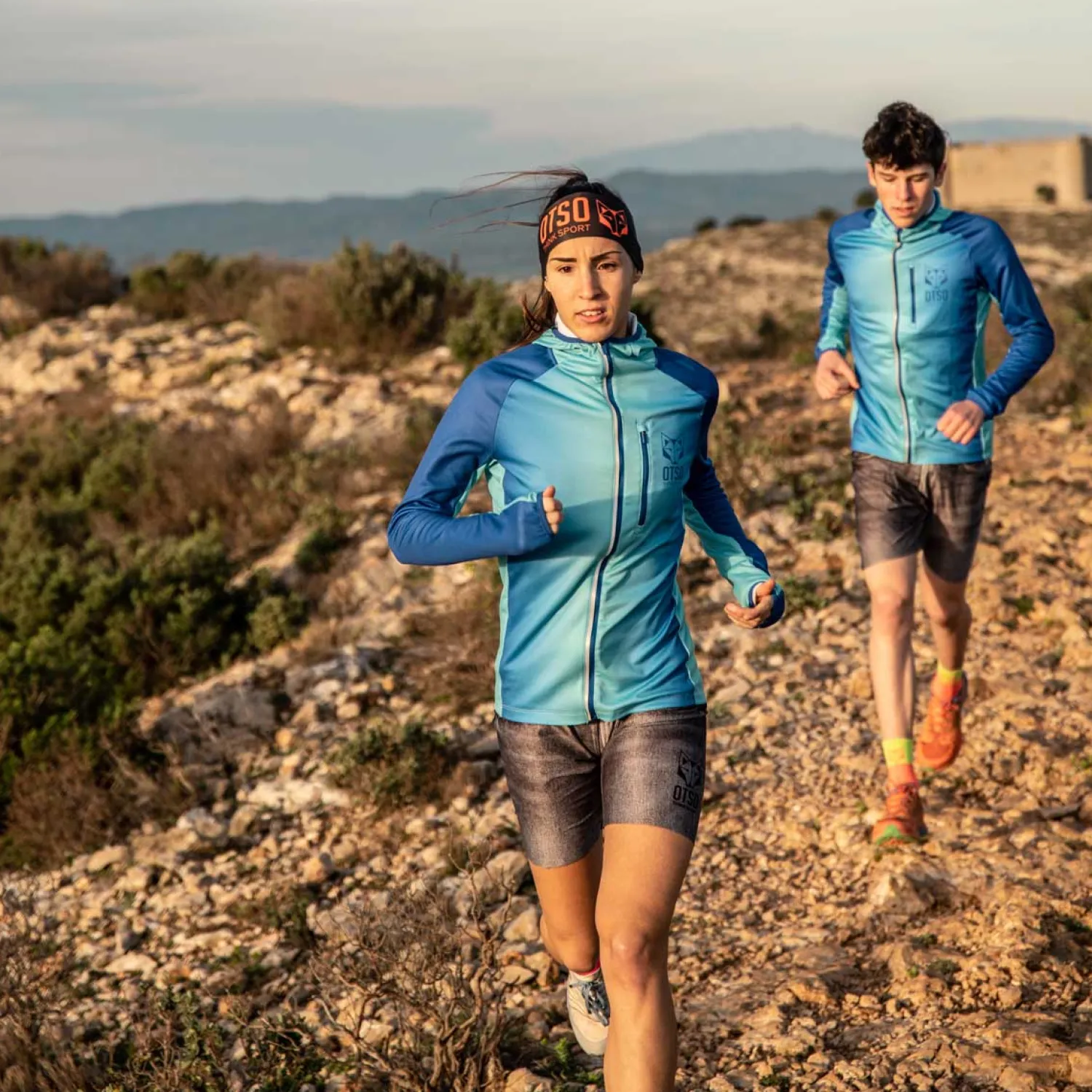 Flash Sale OTSO Unisex sport hoodie - Electric Blue & Light Blue