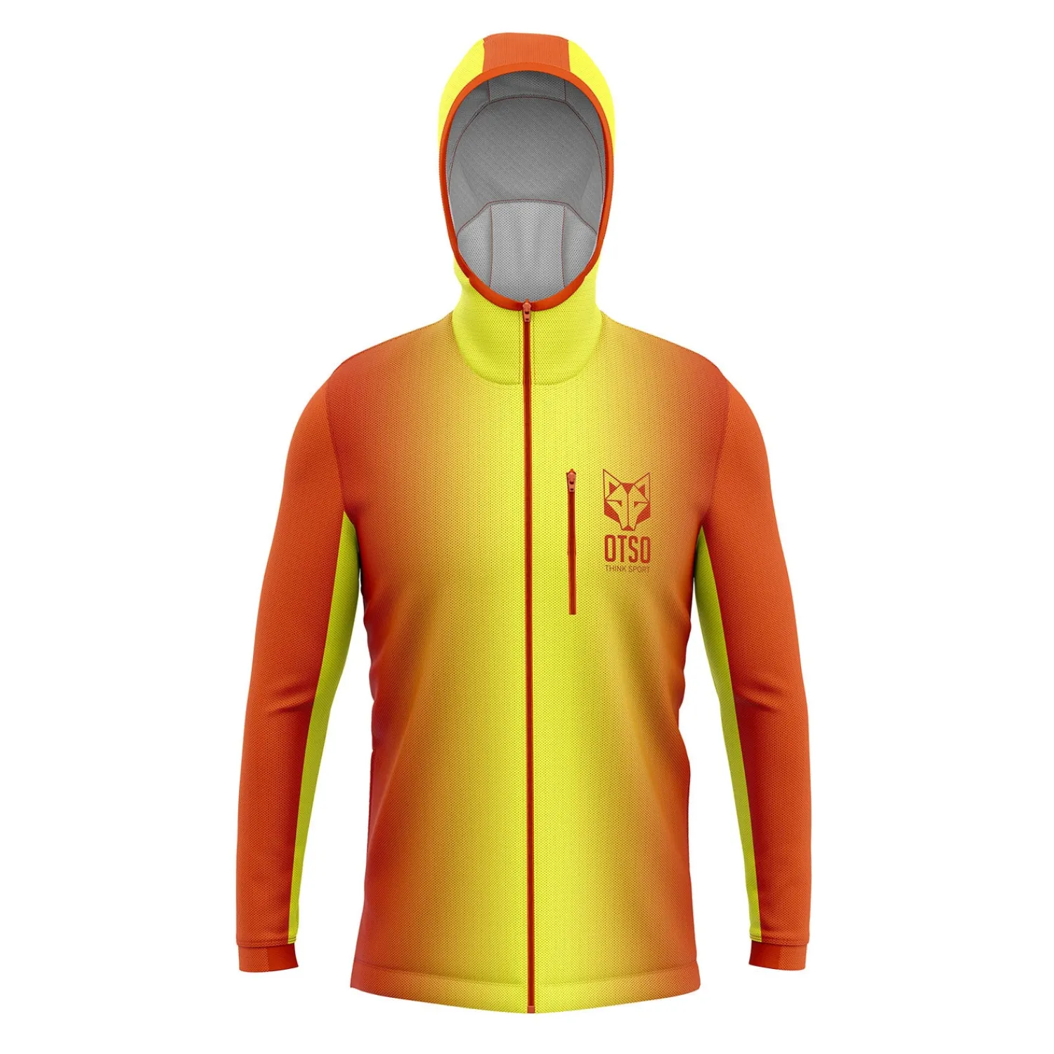 Fashion OTSO Unisex sport hoodie - Fluo Orange & Fluo Yellow