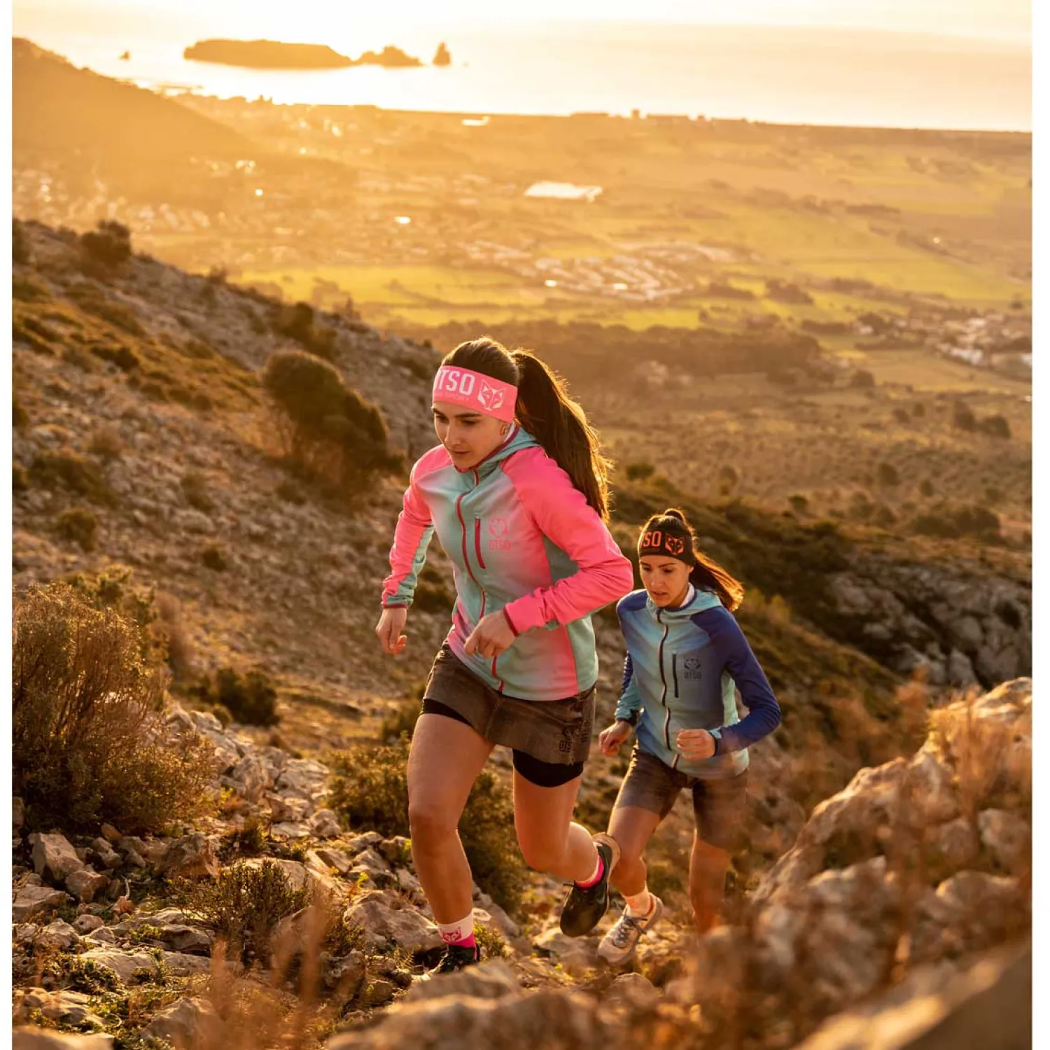 Online OTSO Unisex sport hoodie - Fluo Pink & Light Blue