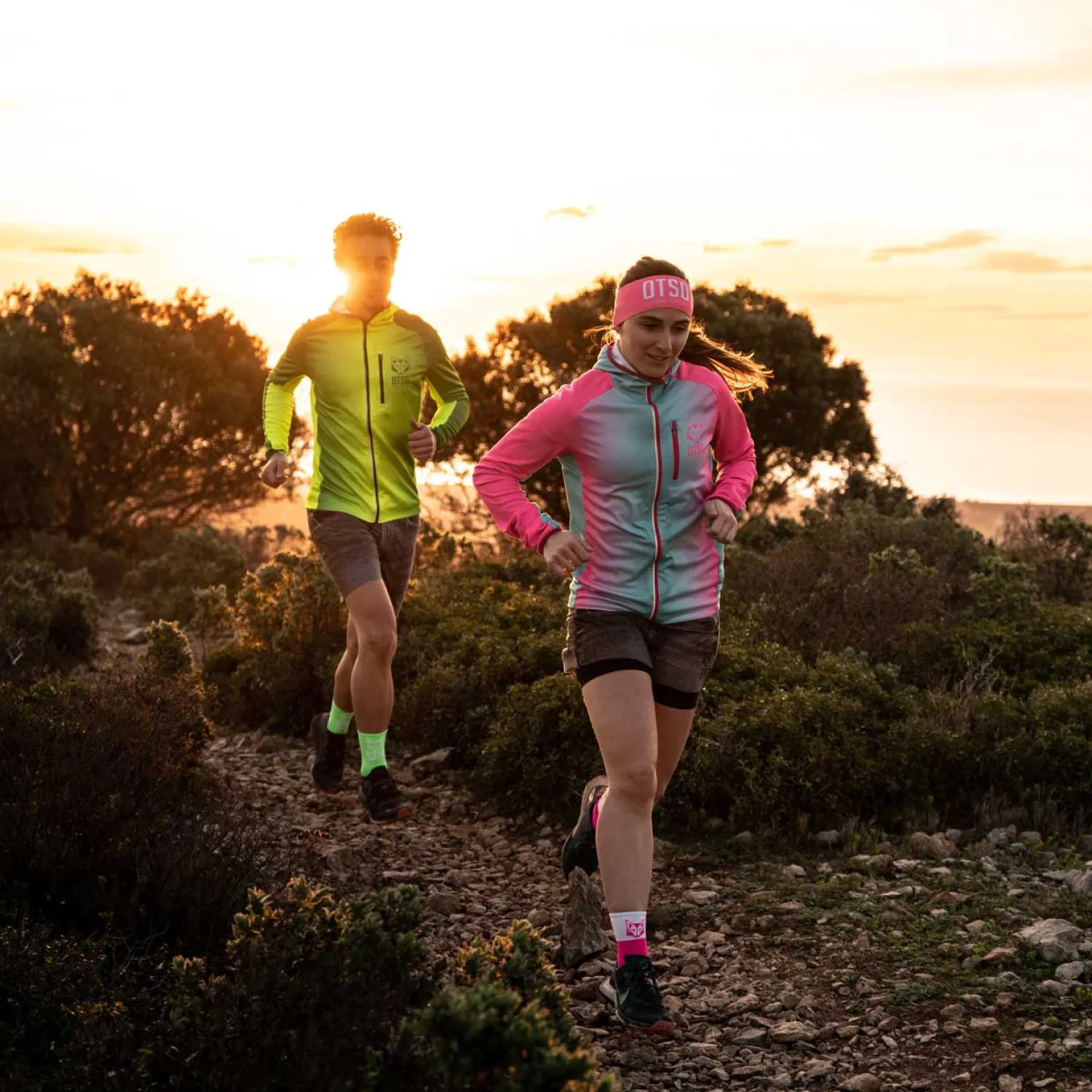 Online OTSO Unisex sport hoodie - Fluo Pink & Light Blue