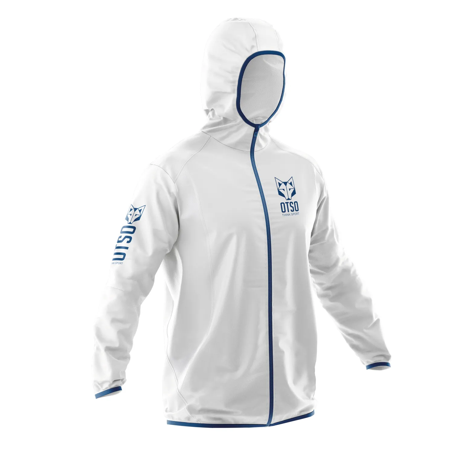Discount OTSO Waterproof Jacket - White & Royal Blue