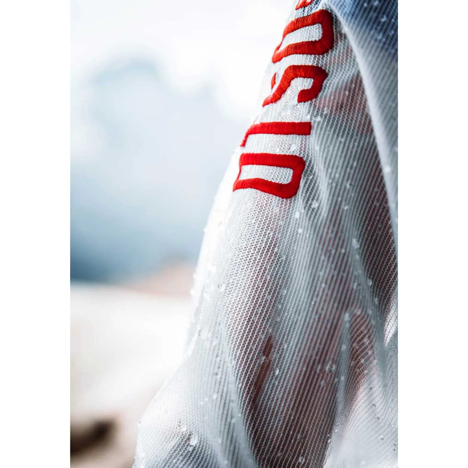 Store OTSO Waterproof Jacket - White & Fluo Pink