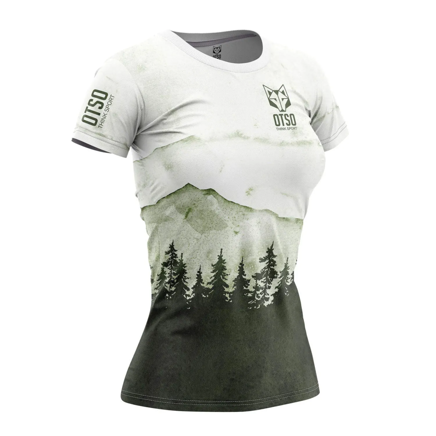 Fashion OTSO Women's Short Sleeve Shirt Green Forest -