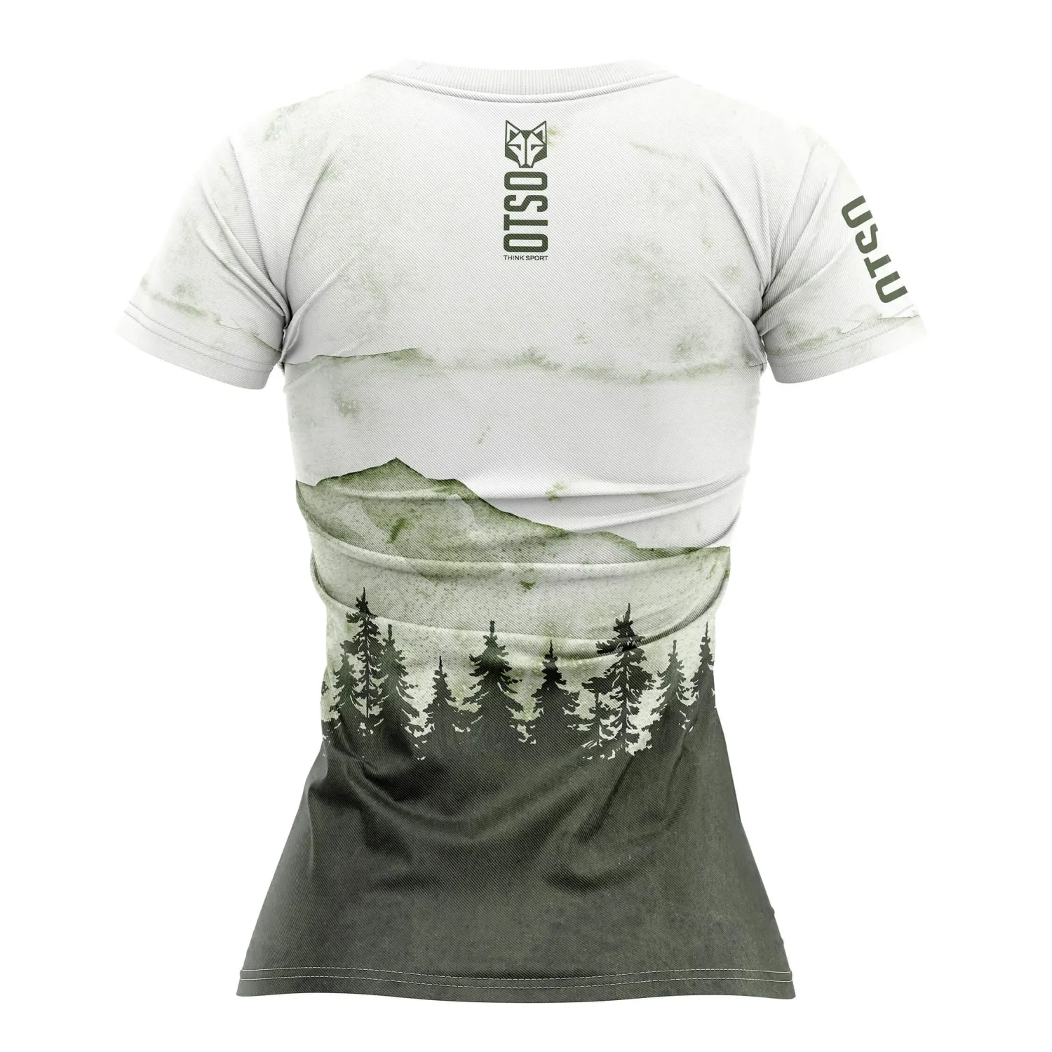Fashion OTSO Women's Short Sleeve Shirt Green Forest -