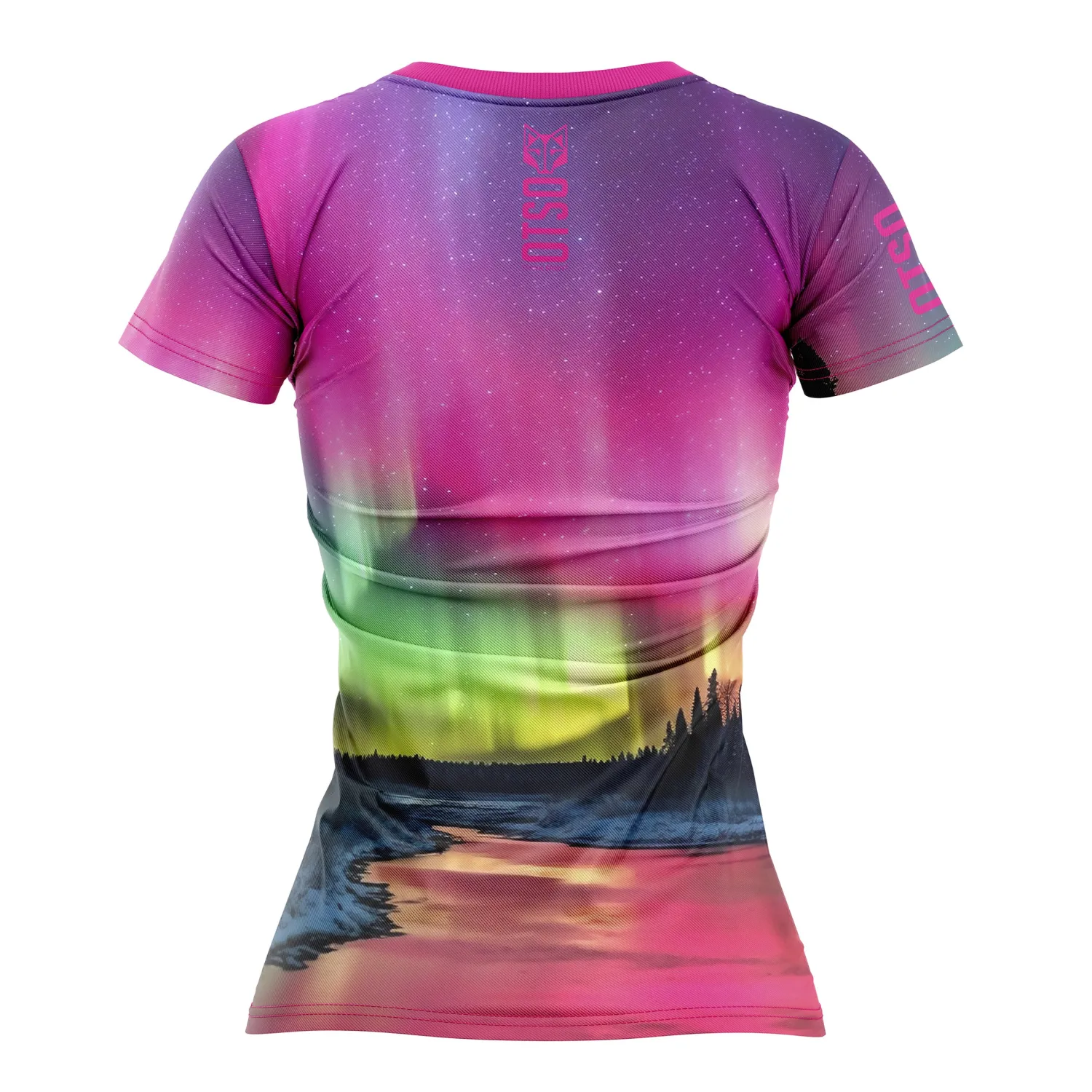 Shop OTSO Women's Short Sleeve Shirt Auroras Boreales -