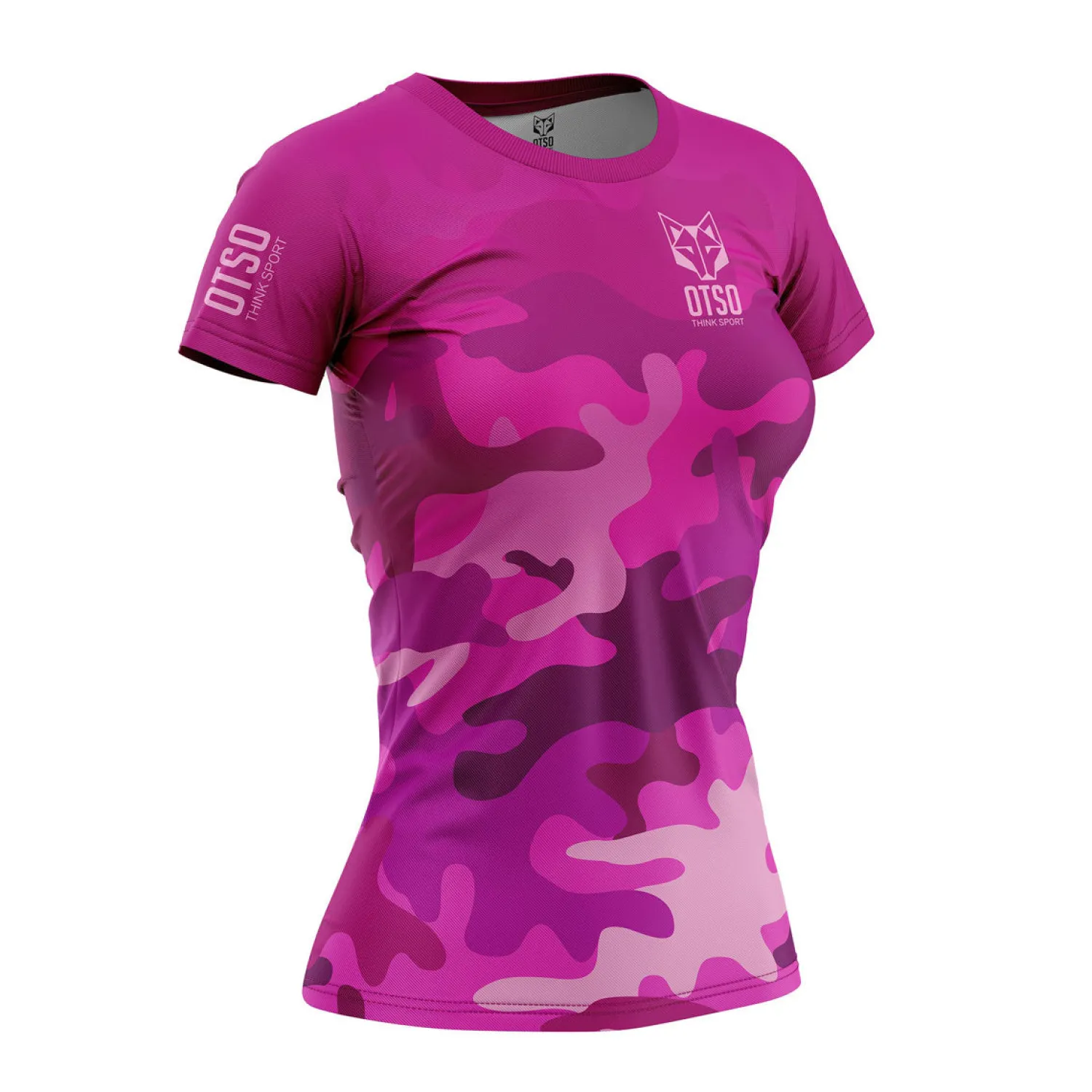 Discount OTSO Women's Short Sleeve Shirt Camo Pink -