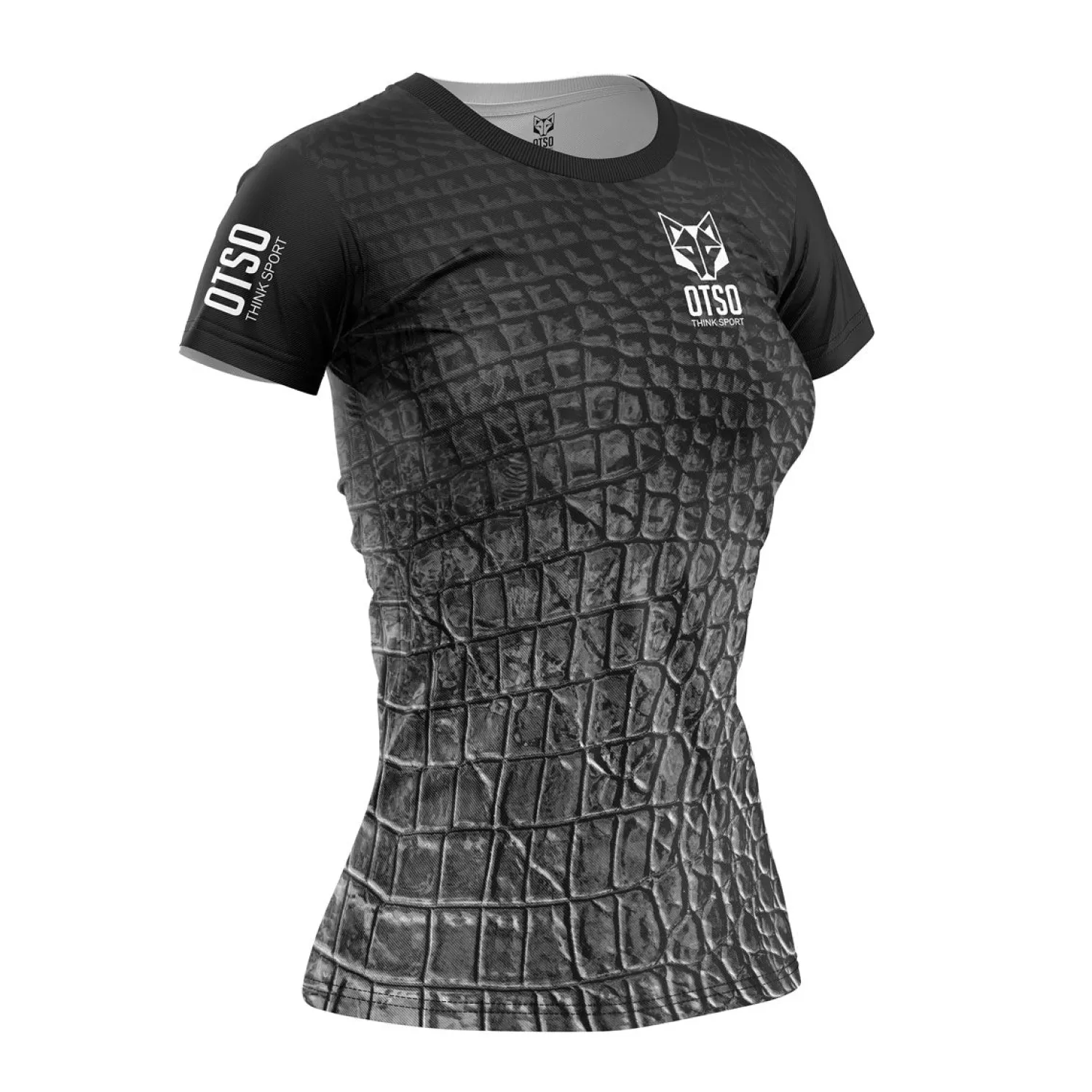 New OTSO Women's Short Sleeve Shirt Black Snake -